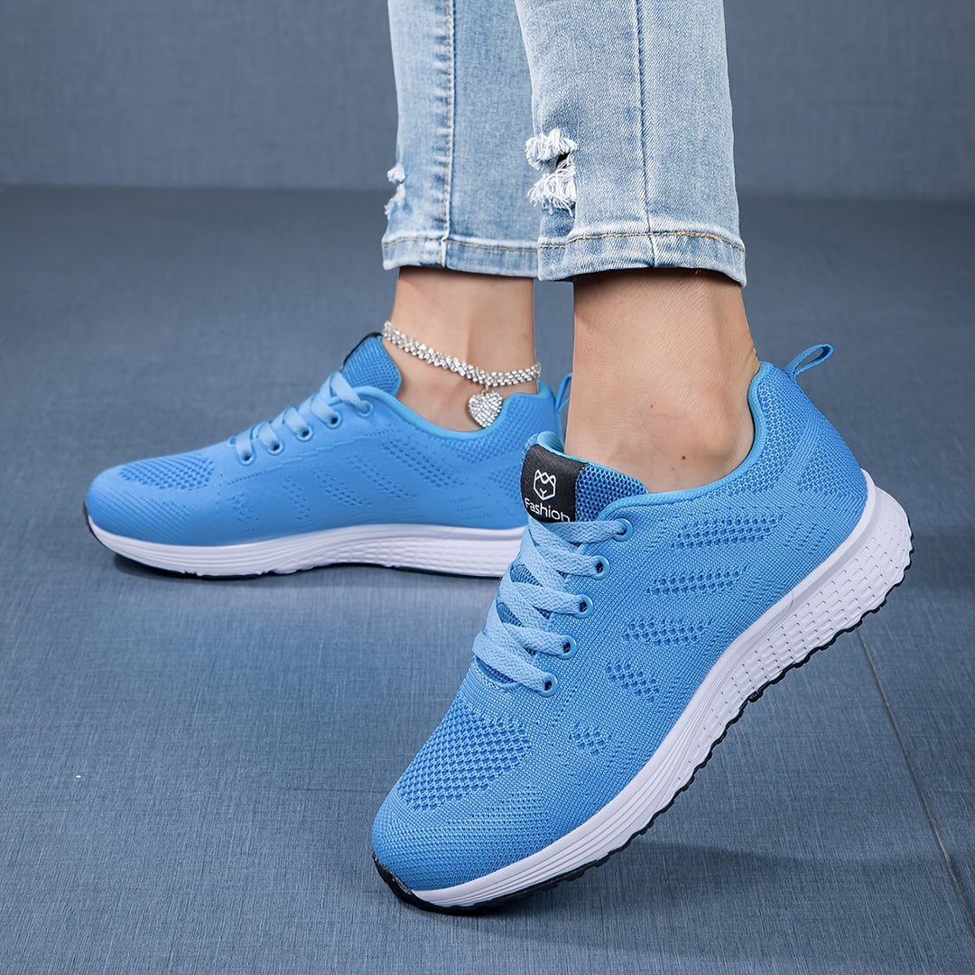 Mr.Modars Lage Damessneakers - EVA-schoenen met zool, meerdere kleuropties | Vierseizoenen vetersneakers voor sportschool, wandelen | Lichtgewicht &amp; duurzaam vliegend geweven ontwerp, meerdere kleuropties, pasvorm &amp; comfortabel voor wandelen
