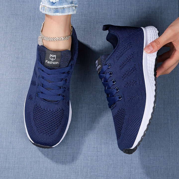 Mr.Modars Lage Damessneakers - EVA-schoenen met zool, meerdere kleuropties | Vierseizoenen vetersneakers voor sportschool, wandelen | Lichtgewicht &amp; duurzaam vliegend geweven ontwerp, meerdere kleuropties, pasvorm &amp; comfortabel voor wandelen