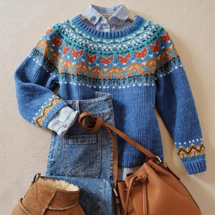 Butterfly Yoke Knit Sweater Marilyn