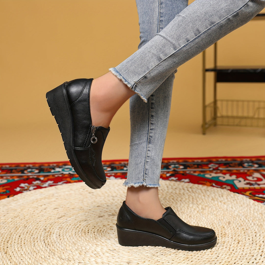 Harriet™ | Side-Zip Wedge Loafers