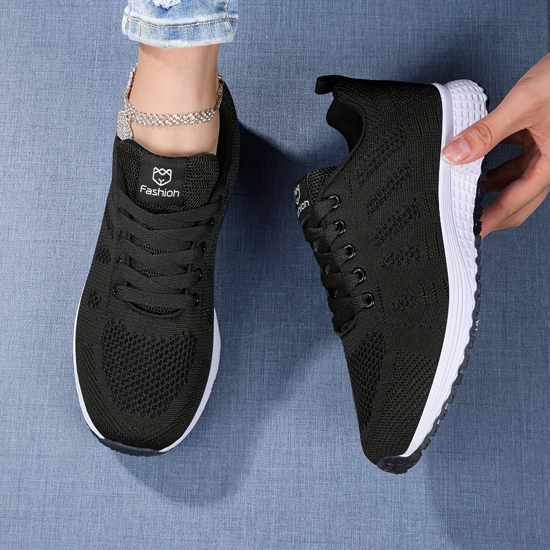 Mr.Modars Lage Damessneakers - EVA-schoenen met zool, meerdere kleuropties | Vierseizoenen vetersneakers voor sportschool, wandelen | Lichtgewicht &amp; duurzaam vliegend geweven ontwerp, meerdere kleuropties, pasvorm &amp; comfortabel voor wandelen