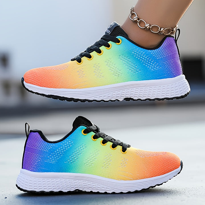 Mr.Modars Lage Damessneakers - EVA-schoenen met zool, meerdere kleuropties | Vierseizoenen vetersneakers voor sportschool, wandelen | Lichtgewicht &amp; duurzaam vliegend geweven ontwerp, meerdere kleuropties, pasvorm &amp; comfortabel voor wandelen