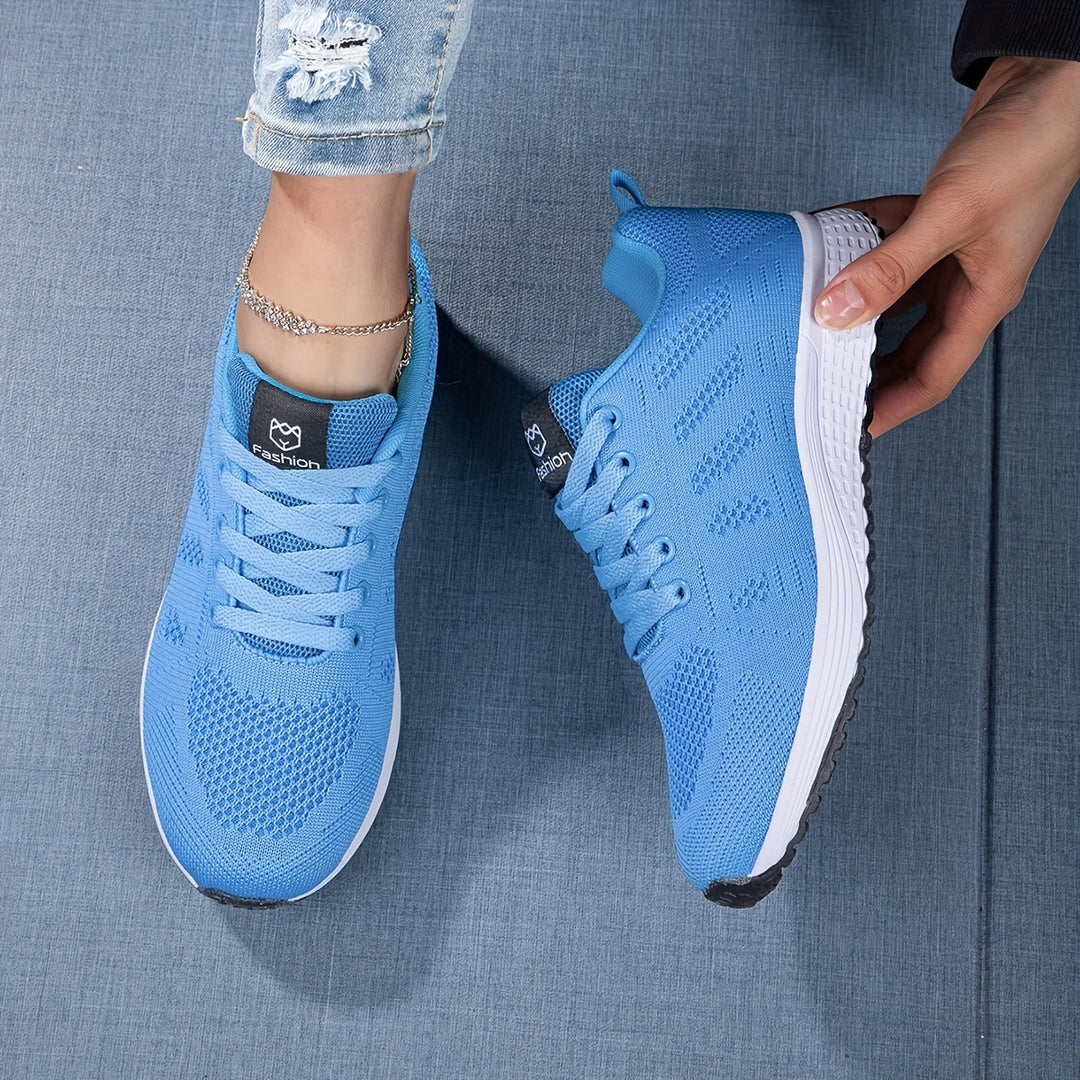 Mr.Modars Lage Damessneakers - EVA-schoenen met zool, meerdere kleuropties | Vierseizoenen vetersneakers voor sportschool, wandelen | Lichtgewicht &amp; duurzaam vliegend geweven ontwerp, meerdere kleuropties, pasvorm &amp; comfortabel voor wandelen