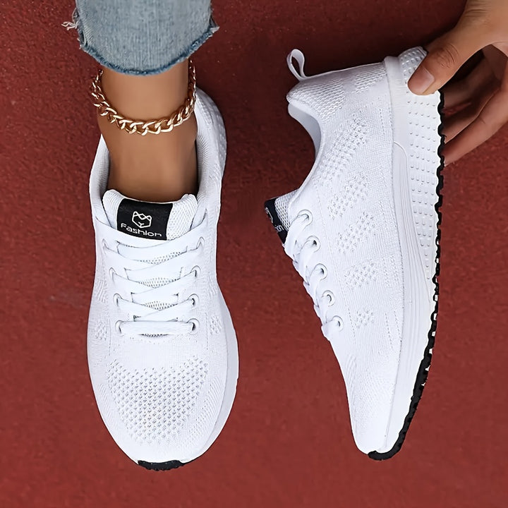 Mr.Modars Lage Damessneakers - EVA-schoenen met zool, meerdere kleuropties | Vierseizoenen vetersneakers voor sportschool, wandelen | Lichtgewicht &amp; duurzaam vliegend geweven ontwerp, meerdere kleuropties, pasvorm &amp; comfortabel voor wandelen