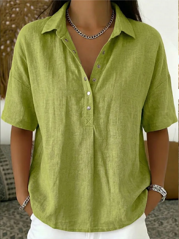 Bridget | Collared Button-Front Blouse