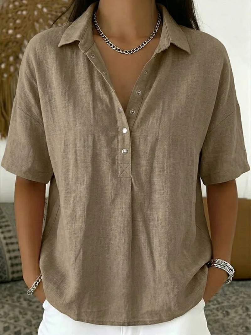 Bridget | Collared Button-Front Blouse