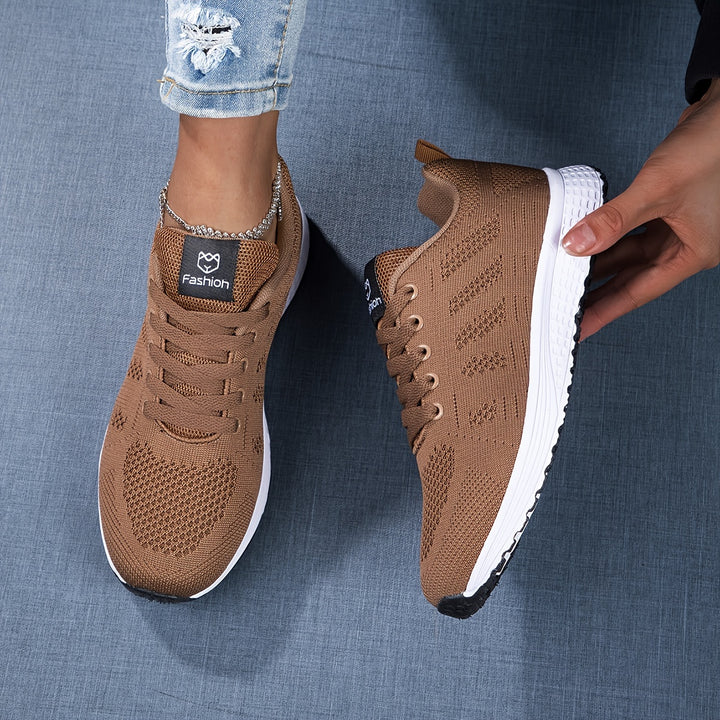 Mr.Modars Lage Damessneakers - EVA-schoenen met zool, meerdere kleuropties | Vierseizoenen vetersneakers voor sportschool, wandelen | Lichtgewicht &amp; duurzaam vliegend geweven ontwerp, meerdere kleuropties, pasvorm &amp; comfortabel voor wandelen