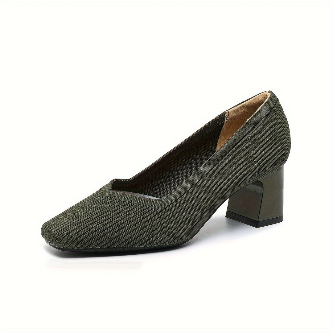 Mariella Square Heeled Court Shoes