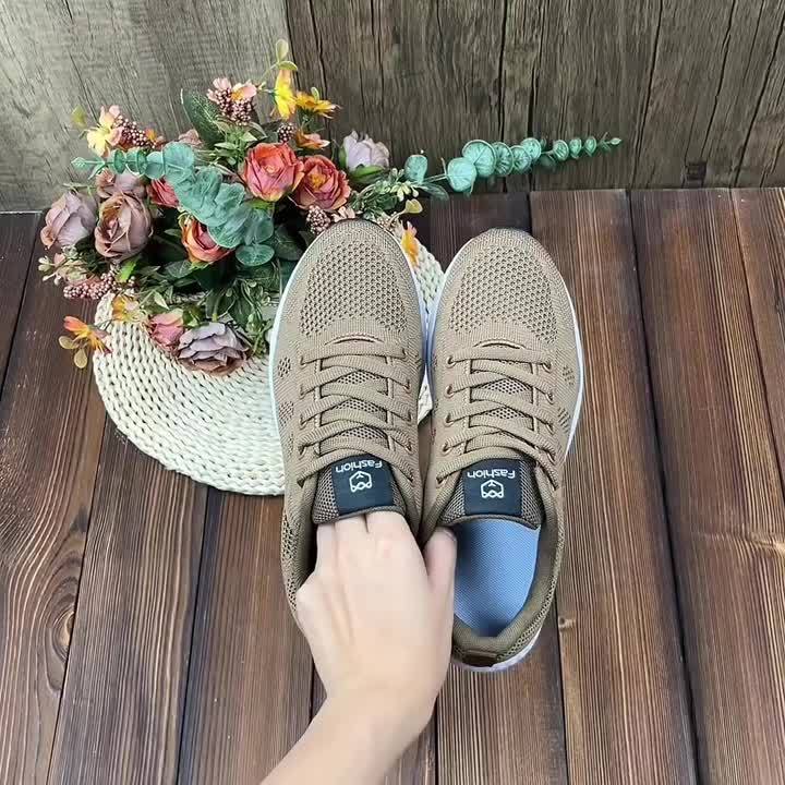 Mr.Modars Lage Damessneakers - EVA-schoenen met zool, meerdere kleuropties | Vierseizoenen vetersneakers voor sportschool, wandelen | Lichtgewicht &amp; duurzaam vliegend geweven ontwerp, meerdere kleuropties, pasvorm &amp; comfortabel voor wandelen