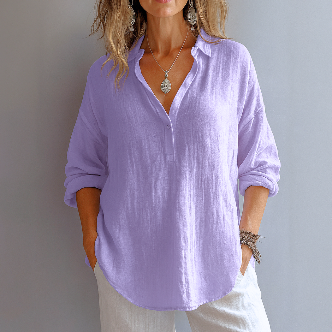 Bella | Relaxed V-Neck Blouse