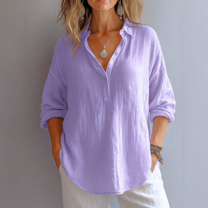Bella | Relaxed V-Neck Blouse