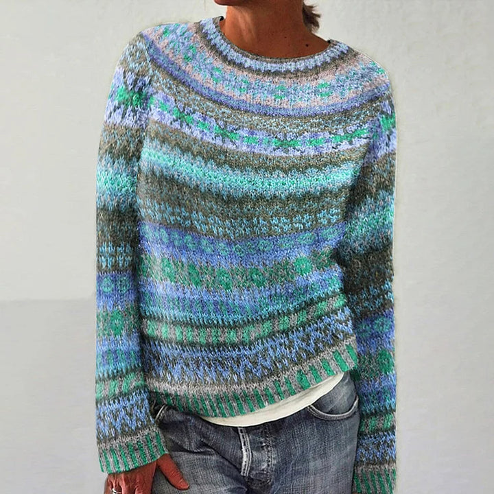 Ocean Multi Fair Isle Knit Sweater Margaret