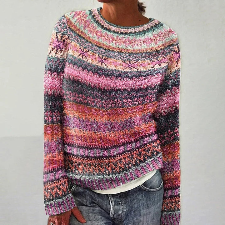 Rose Multi Fair Isle Knit Sweater Diane