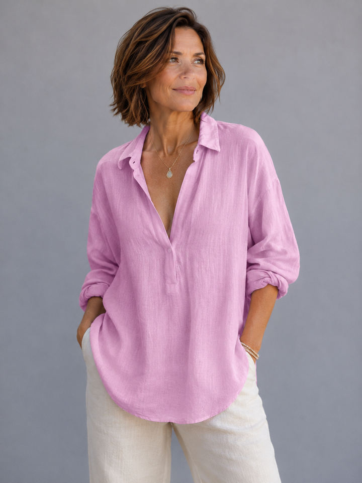 Lily™ | Coastal Breeze Linen Blouse