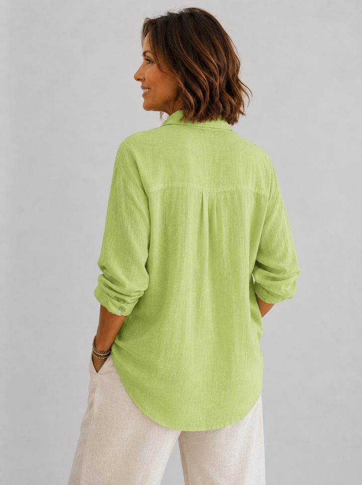 Lily™ | Coastal Breeze Linen Blouse