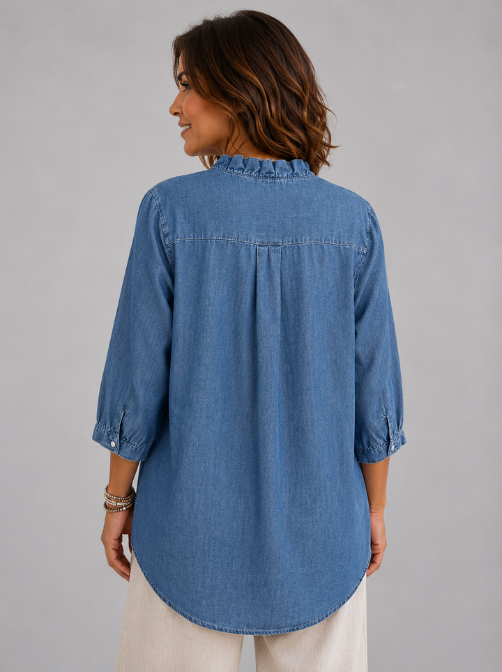 Savannah™ | Ruffle Denim Blouse