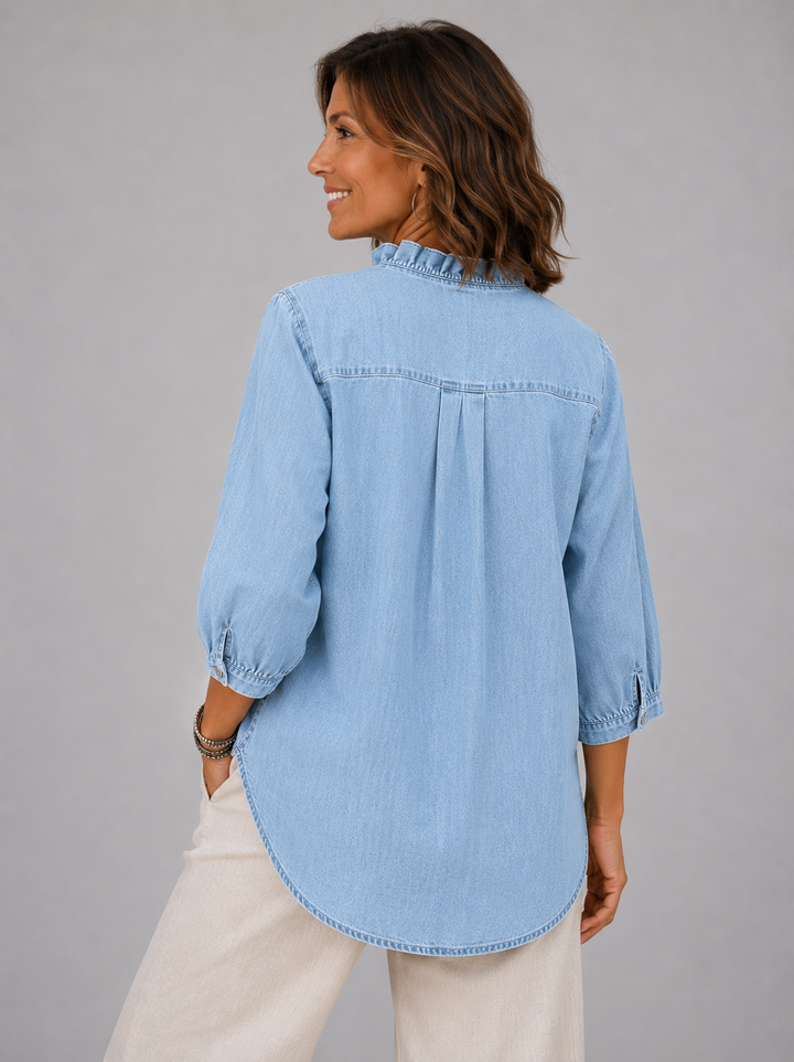 Savannah™ | Ruffle Denim Blouse