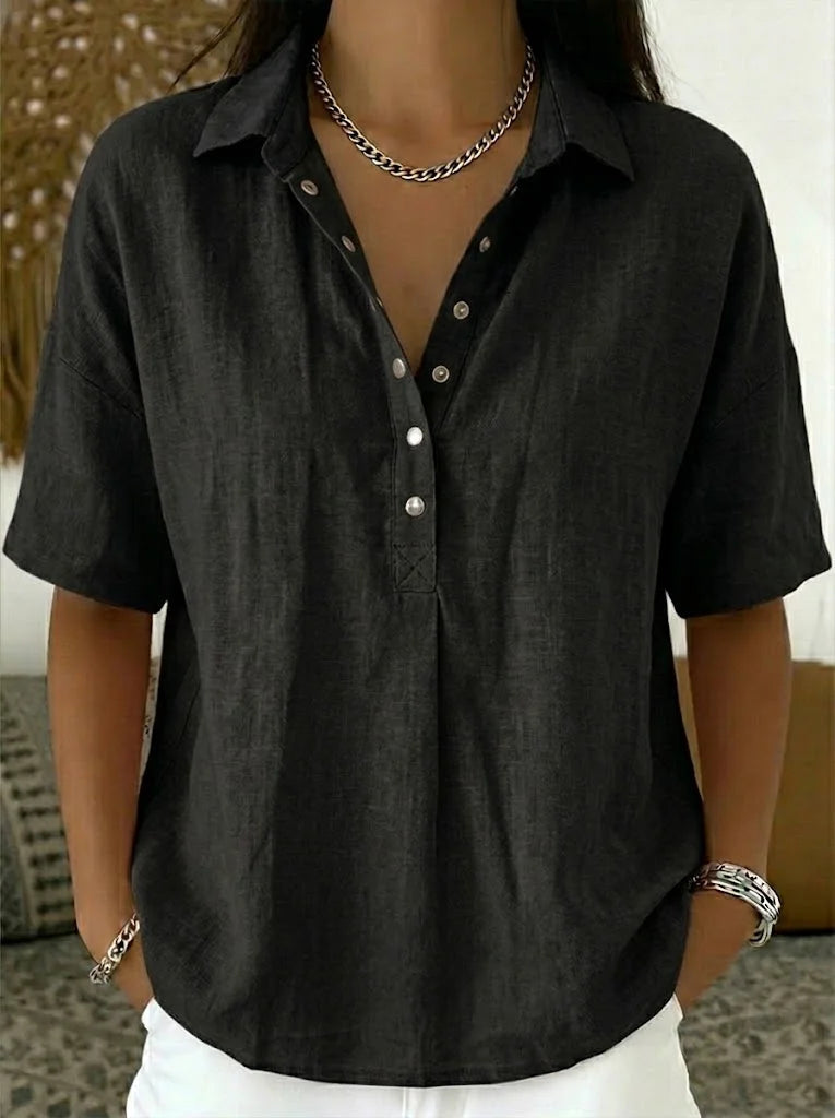Bridget | Collared Button-Front Blouse