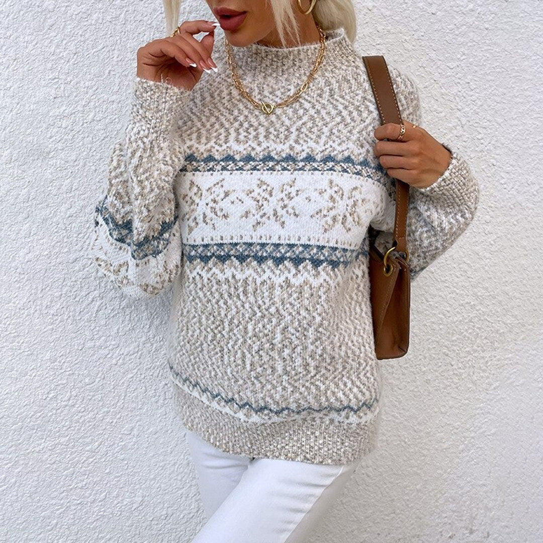 Snowflake Band Knit Sweater Barbara