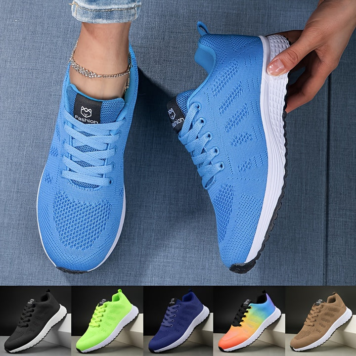 Mr.Modars Lage Damessneakers - EVA-schoenen met zool, meerdere kleuropties | Vierseizoenen vetersneakers voor sportschool, wandelen | Lichtgewicht &amp; duurzaam vliegend geweven ontwerp, meerdere kleuropties, pasvorm &amp; comfortabel voor wandelen