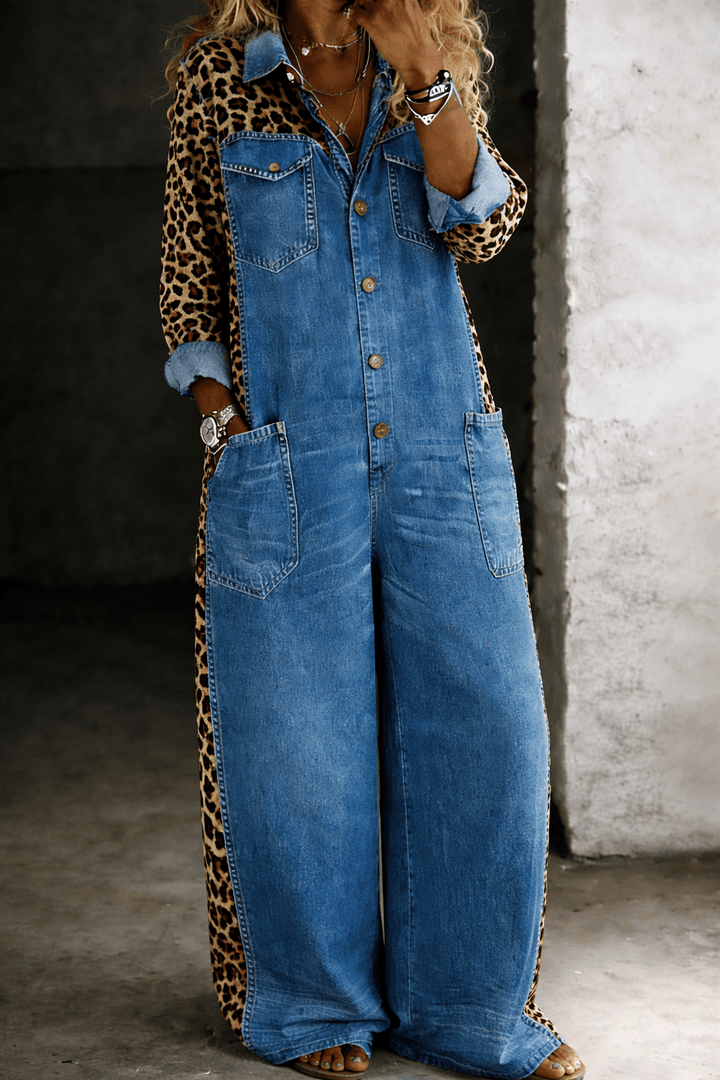 Amanda | Denim jumpsuit with long sleeves