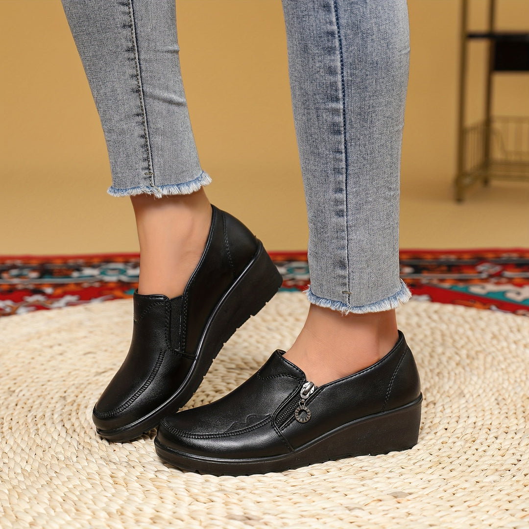 Harriet™ | Side-Zip Wedge Loafers
