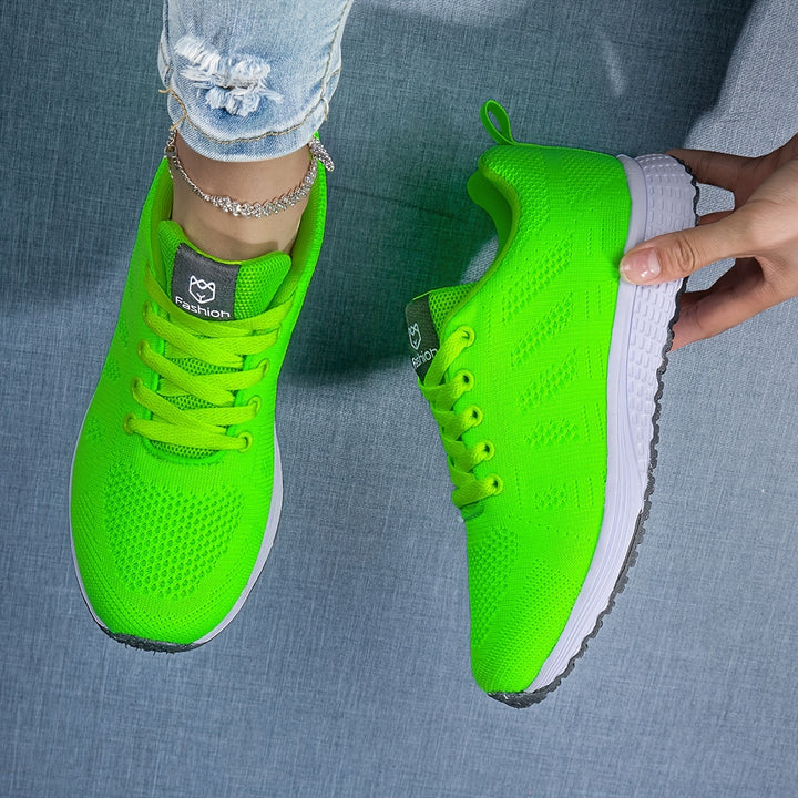 Mr.Modars Lage Damessneakers - EVA-schoenen met zool, meerdere kleuropties | Vierseizoenen vetersneakers voor sportschool, wandelen | Lichtgewicht &amp; duurzaam vliegend geweven ontwerp, meerdere kleuropties, pasvorm &amp; comfortabel voor wandelen