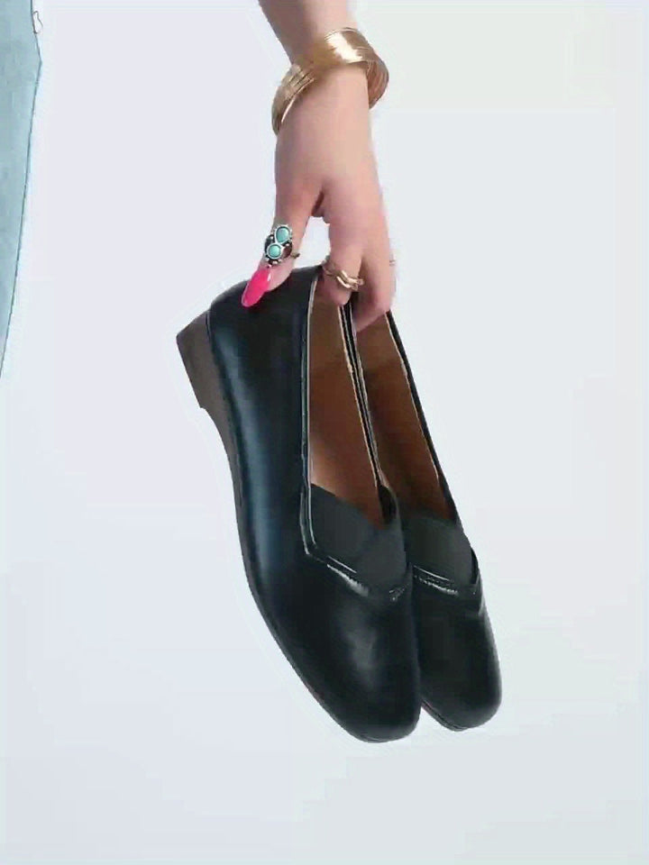 Delphine™ | Cross-Strap Square-Toe Flats