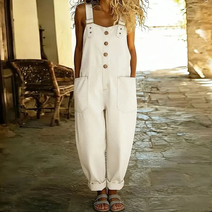 Carmen | Vintage denim jumpsuit with adjustable shoulder straps