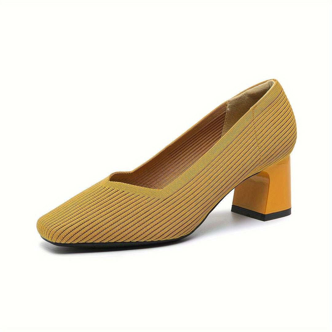 Mariella Square Heeled Court Shoes