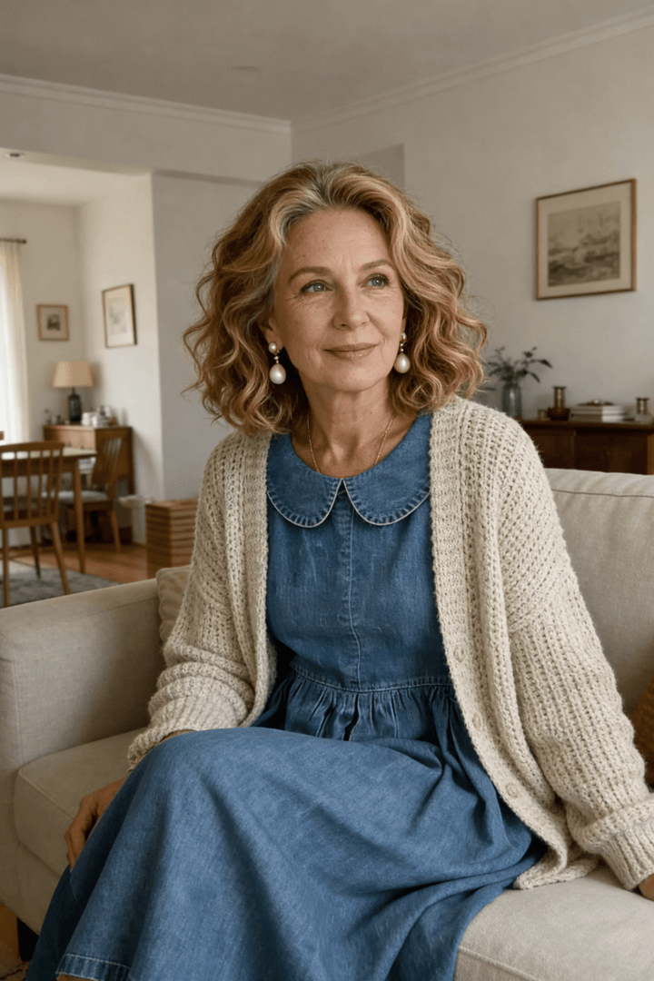 Clara | Denim Dress with Peter Pan Collar