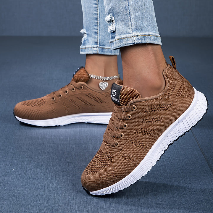 Mr.Modars Lage Damessneakers - EVA-schoenen met zool, meerdere kleuropties | Vierseizoenen vetersneakers voor sportschool, wandelen | Lichtgewicht &amp; duurzaam vliegend geweven ontwerp, meerdere kleuropties, pasvorm &amp; comfortabel voor wandelen