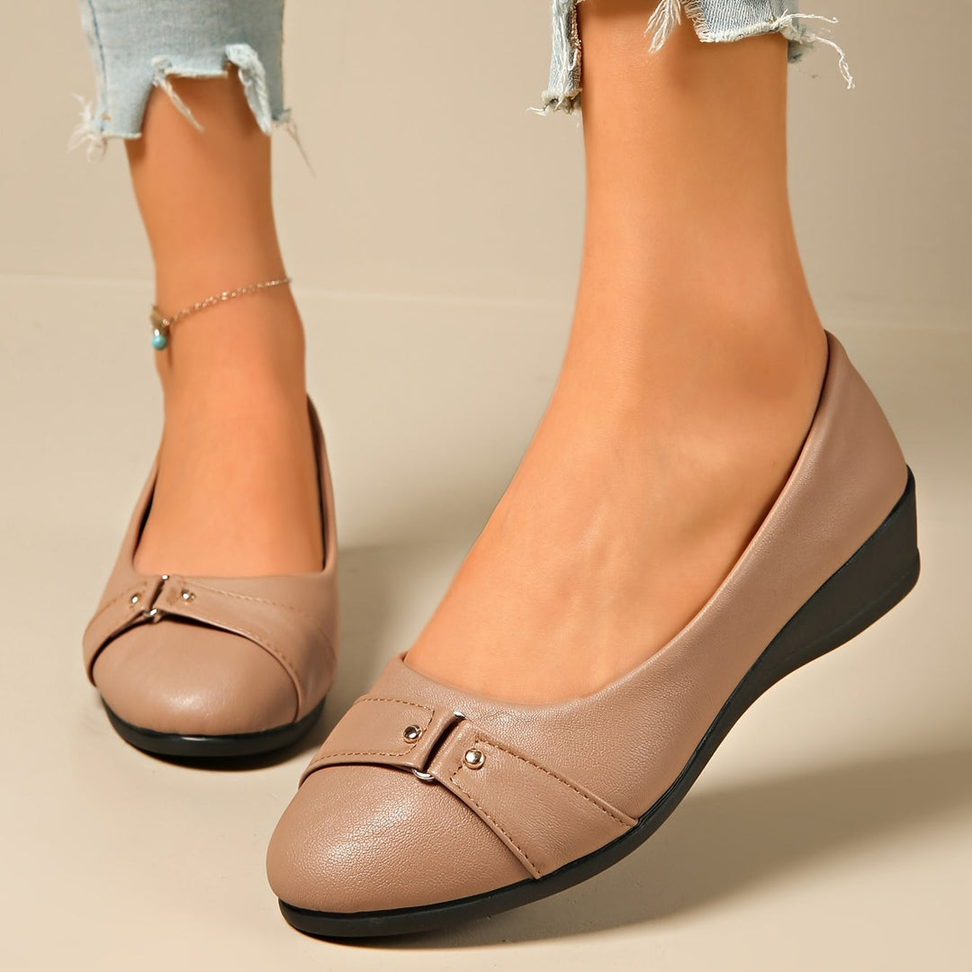 Cordelia™ | Buckle Detail Wedge Loafers