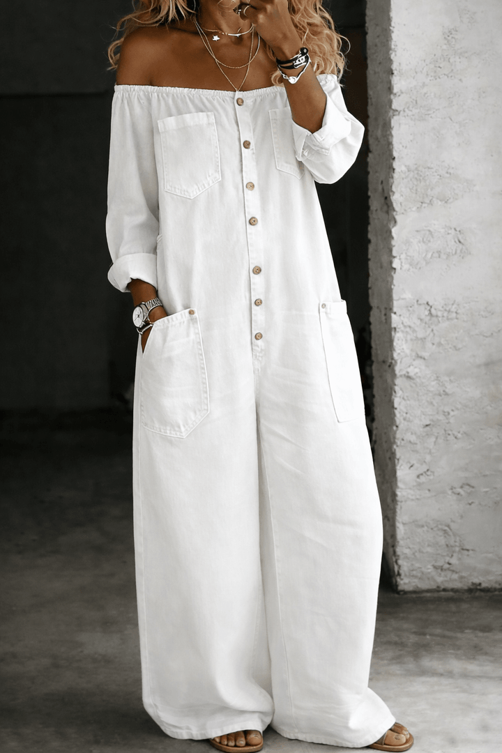 Elena | Jumpsuit with off-shoulder and long sleeves