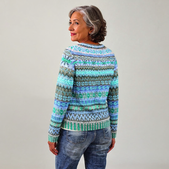 Ocean Multi Fair Isle Knit Sweater Margaret
