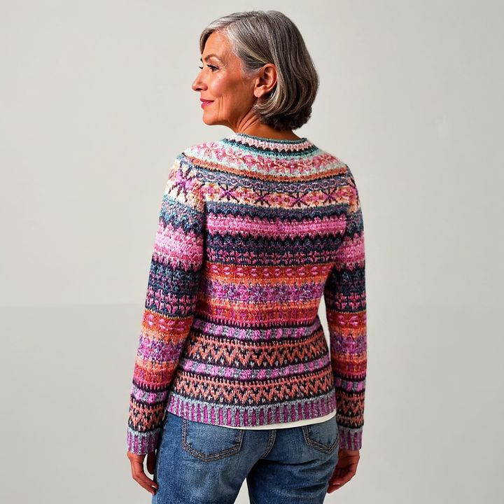 Rose Multi Fair Isle Knit Sweater Diane