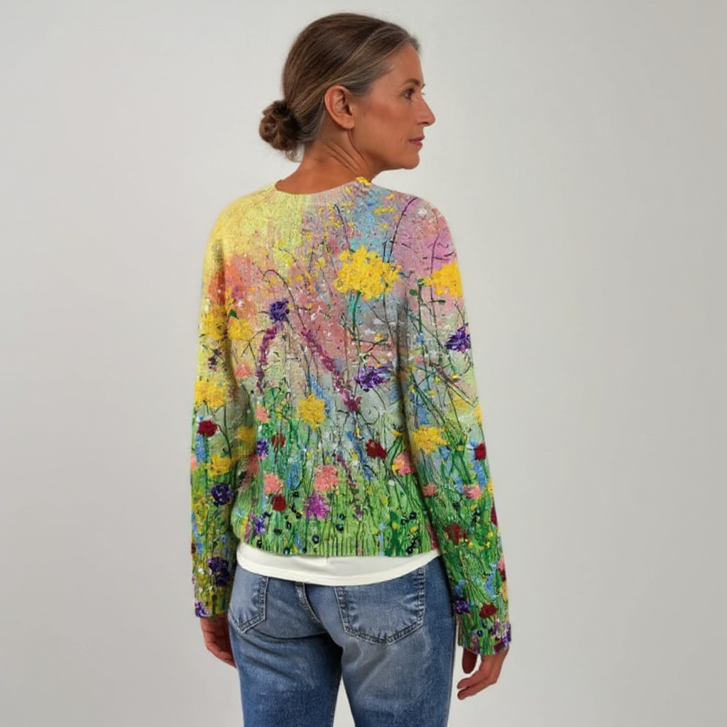 Watercolor Meadow Knit Sweater Theresa