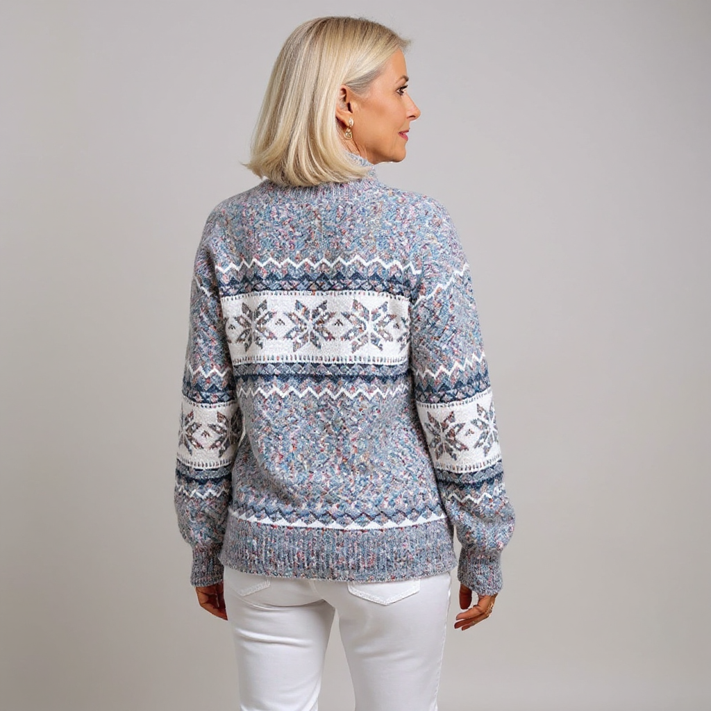Snowflake Band Knit Sweater Barbara