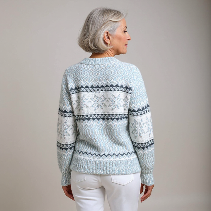 Snowflake Band Knit Sweater Barbara