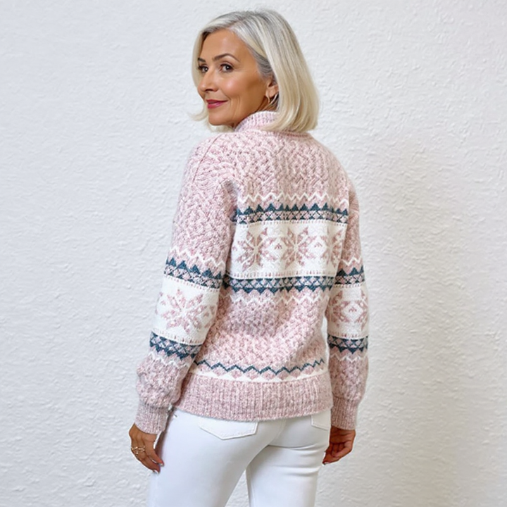 Snowflake Band Knit Sweater Barbara