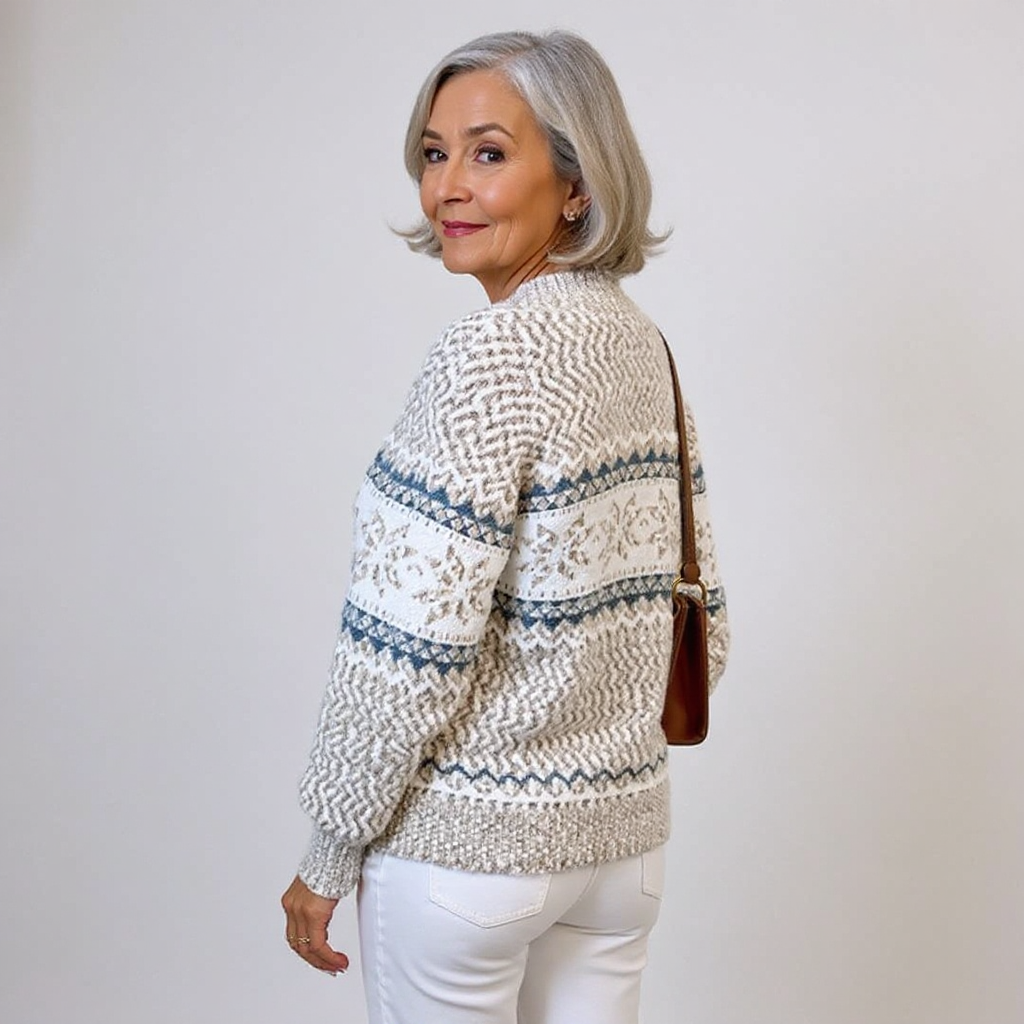 Snowflake Band Knit Sweater Barbara