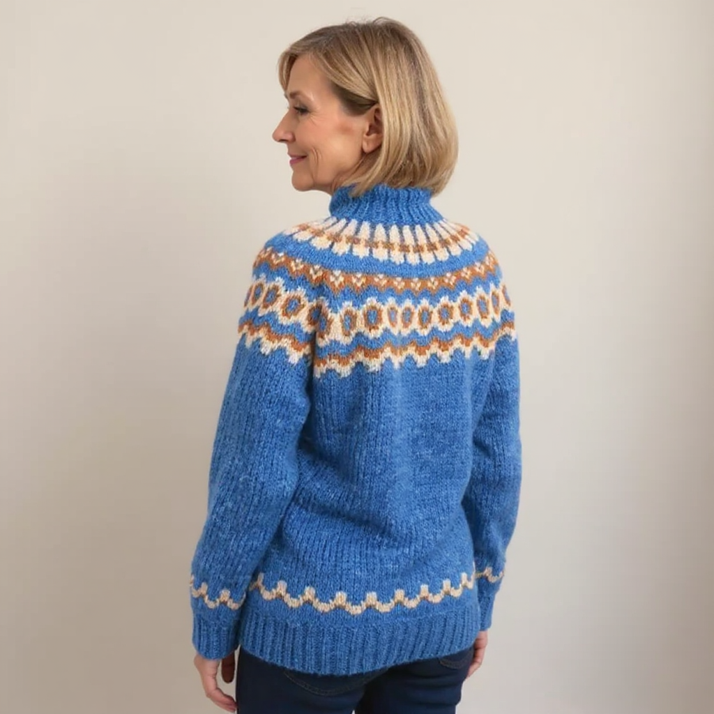 Ring Pattern Yoke Knit Sweater Sandra