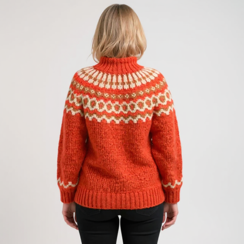 Ring Pattern Yoke Knit Sweater Sandra