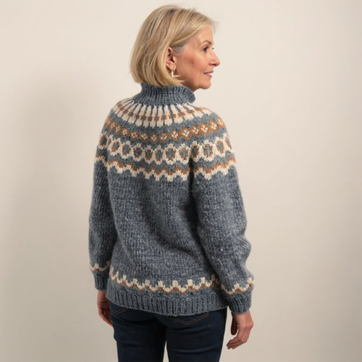 Ring Pattern Yoke Knit Sweater Sandra