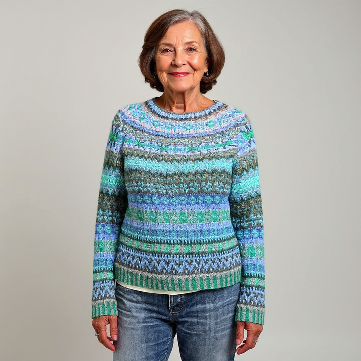 Ocean Multi Fair Isle Knit Sweater Margaret