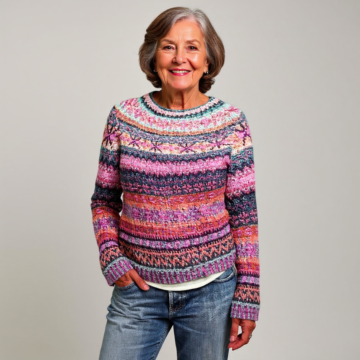 Rose Multi Fair Isle Knit Sweater Diane