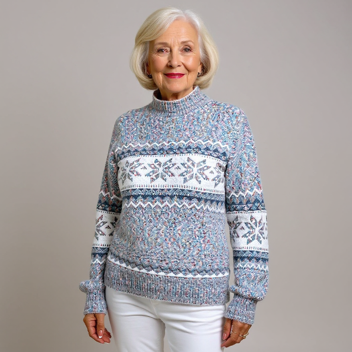 Snowflake Band Knit Sweater Barbara