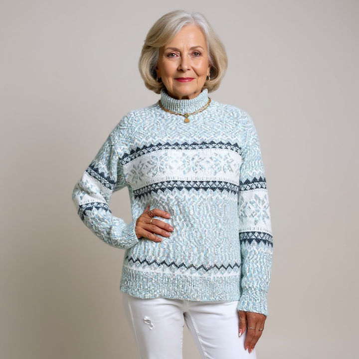 Snowflake Band Knit Sweater Barbara