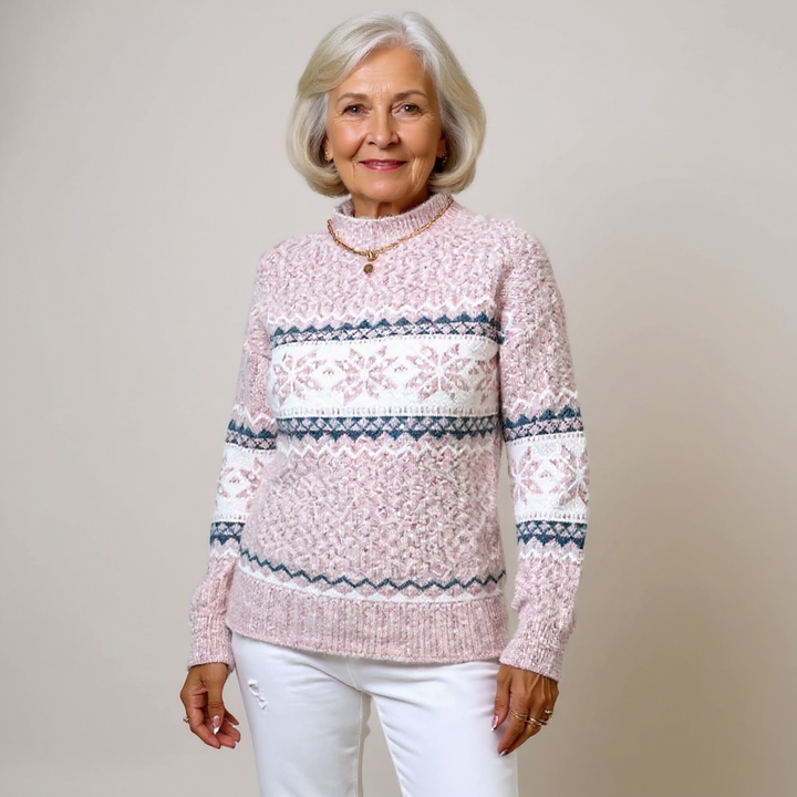 Snowflake Band Knit Sweater Barbara
