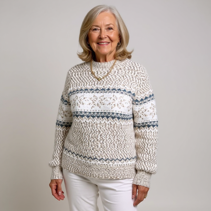 Snowflake Band Knit Sweater Barbara
